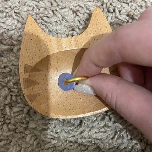 light purple blue gold hoops hugging earrings - Picture 2 of 2